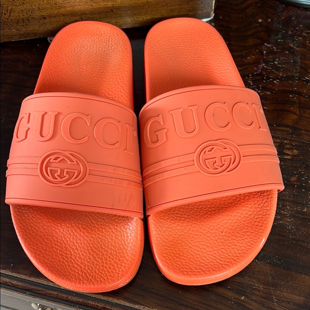 Gucci Vibrant Orange Slides